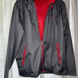 Men's Black and Red Windbreaker